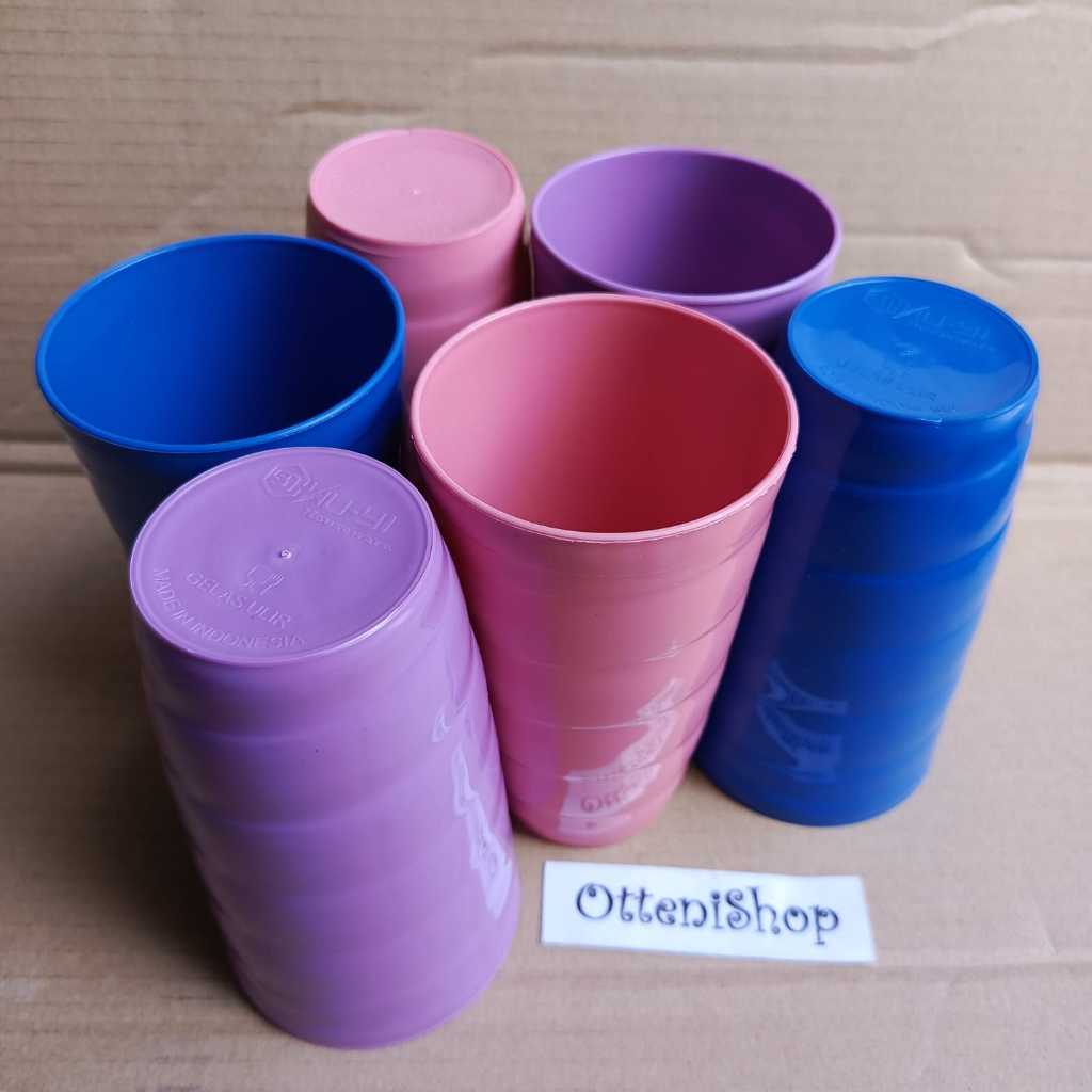 Gelas ulir plastik gelas minum kopi teh warna PP Foodgrade 500ml serbaguna