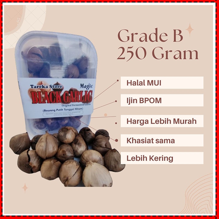 

Black Garlic Tunggal Grade B 250 Gram | Khasiat Sama Persis