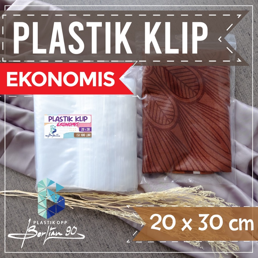 Plastik Klip Bening Zip Lock Ziplock Clip Zipper Cetik Ctik Segel 20 x 30 cm Ekonomis / Plastik Baju