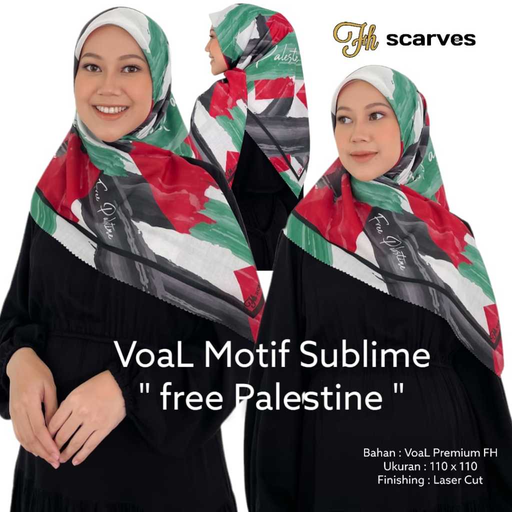 FH Scarf Voal Motif Printing Sublim Free Palestine Series