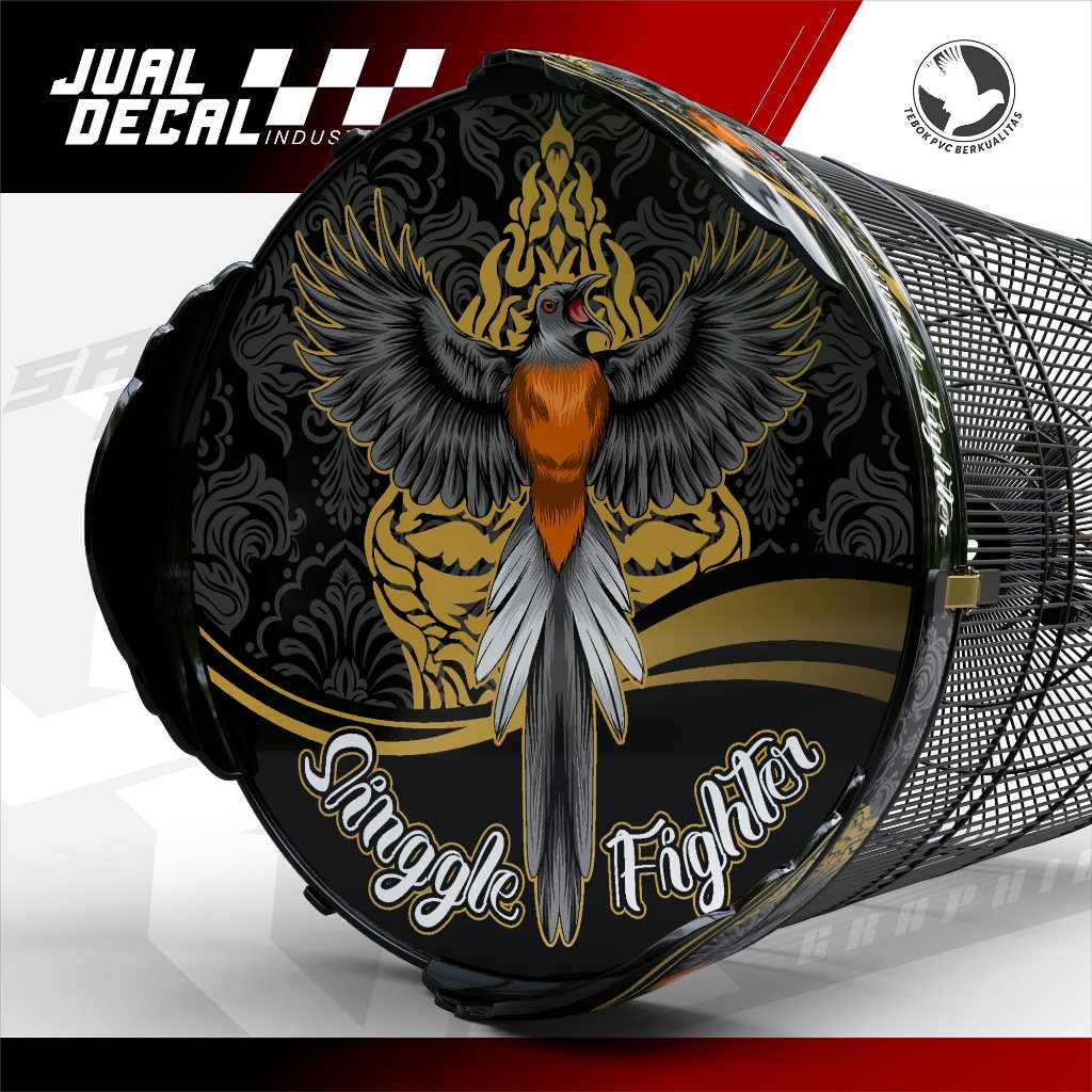 Stiker Sangkar Murai Gunungan Singgle Fighter Custom Decal Tebok Kandang Burung Kacer Anis Variasi