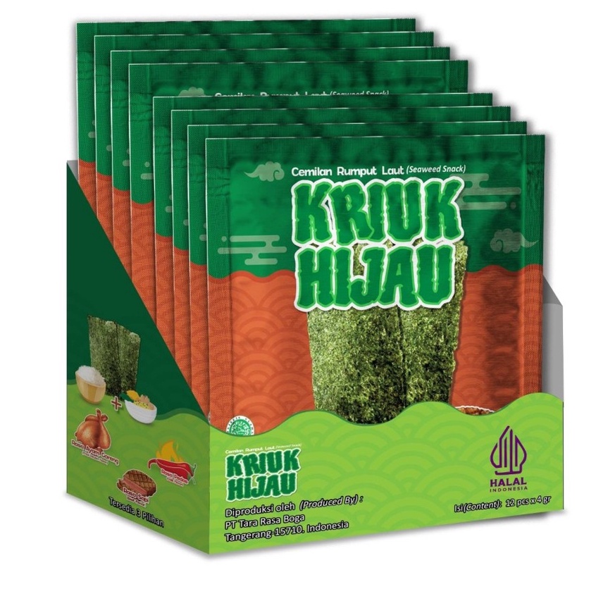 

8T6795 Rumput Laut Kriuk Hijau | 1 Box isi 12 Sachet 4365