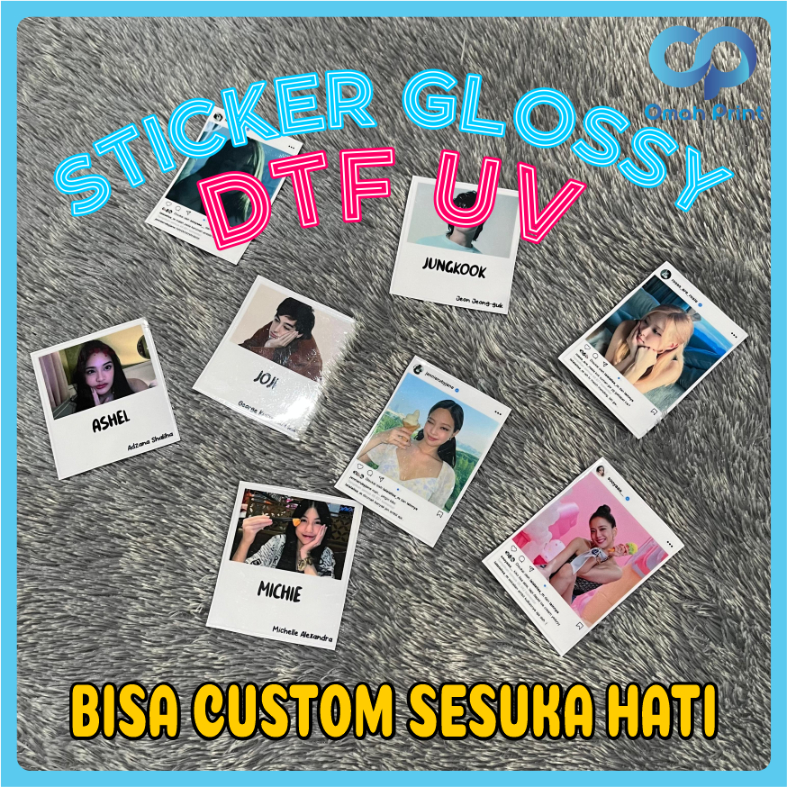 

Stiker DTF UV Polaroid Design Custom / Stiker Waterproof Custom / Stiker Anti Air