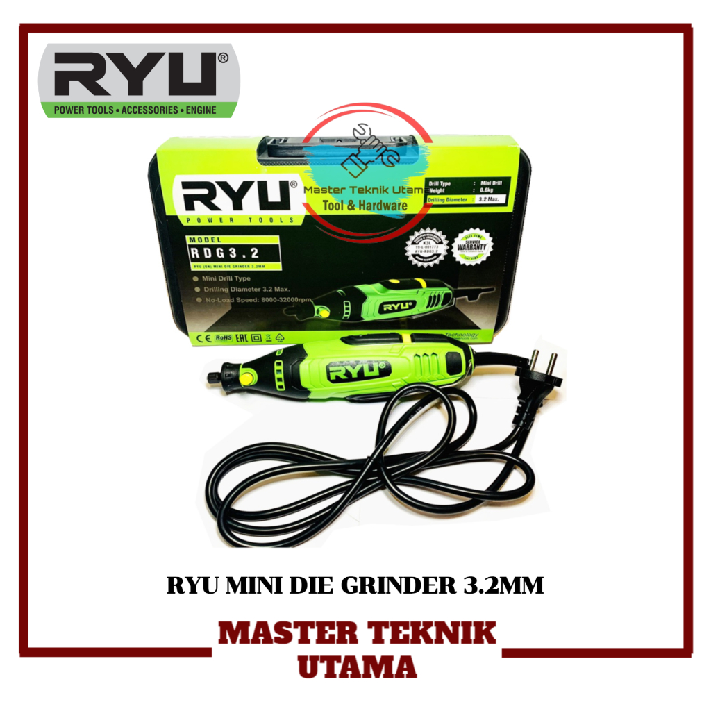 READY RYU Variasi Die Grinder RDG 3.2 Mini Grinder Ryu Koper Mesin Gerinda Tuner Botol Bor Tuner