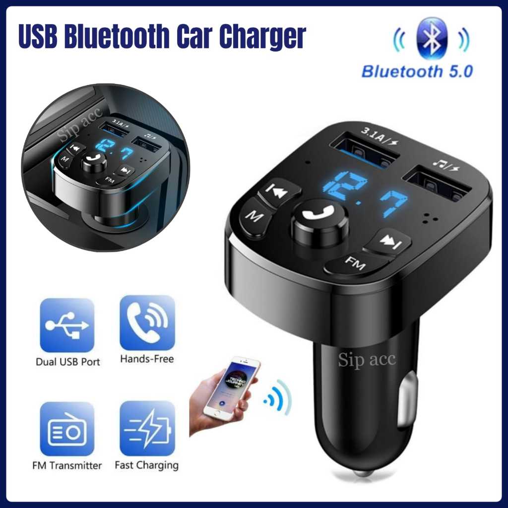Bluetooth Transmitter | FM Transmitter | Modulator Bluetooth Mobil | Charger Car 2 USB MP3 Player