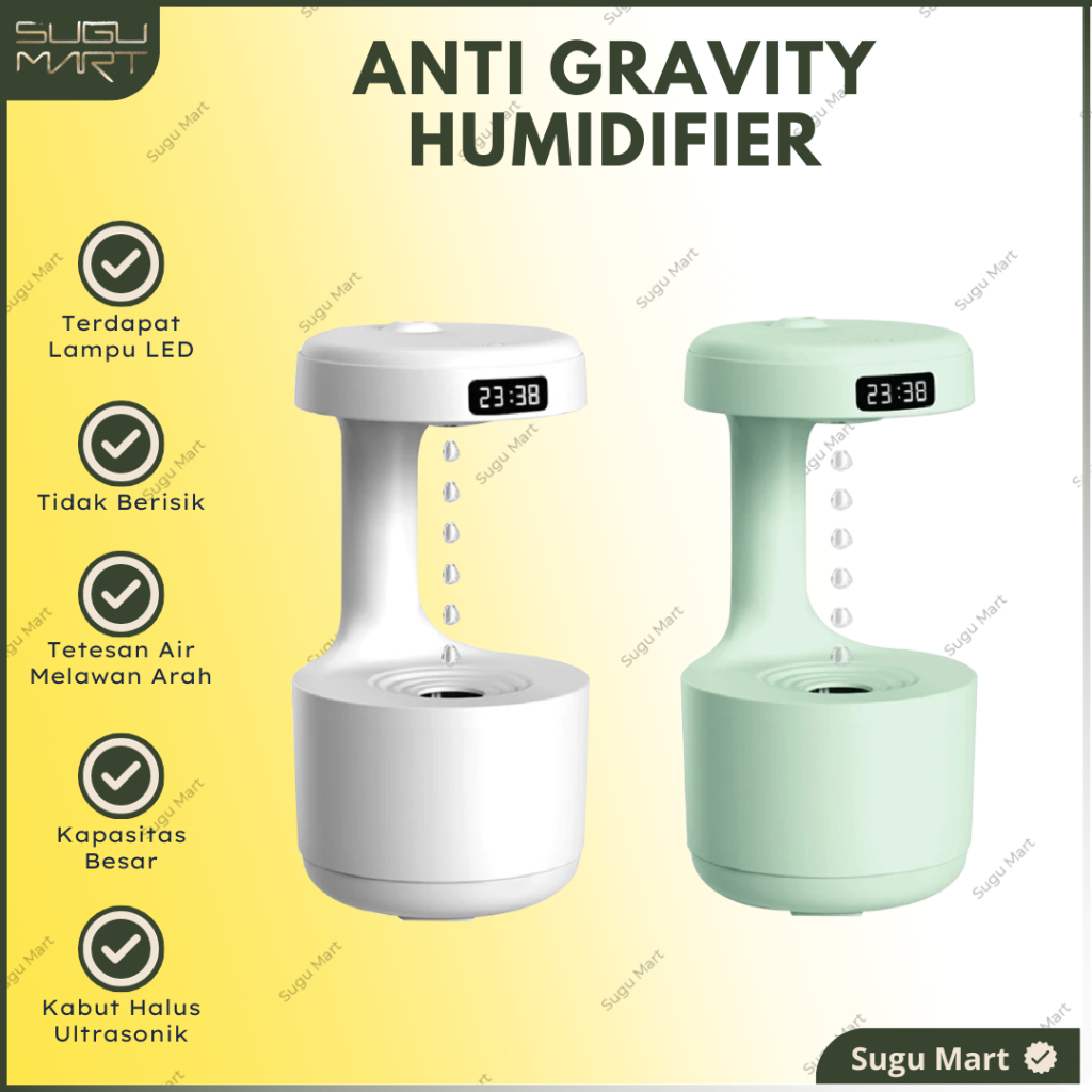 Diffuser Humidifier Anti Gravity | Humidifier Diffuser With Lampu | Humidifier Diffuser With Clock