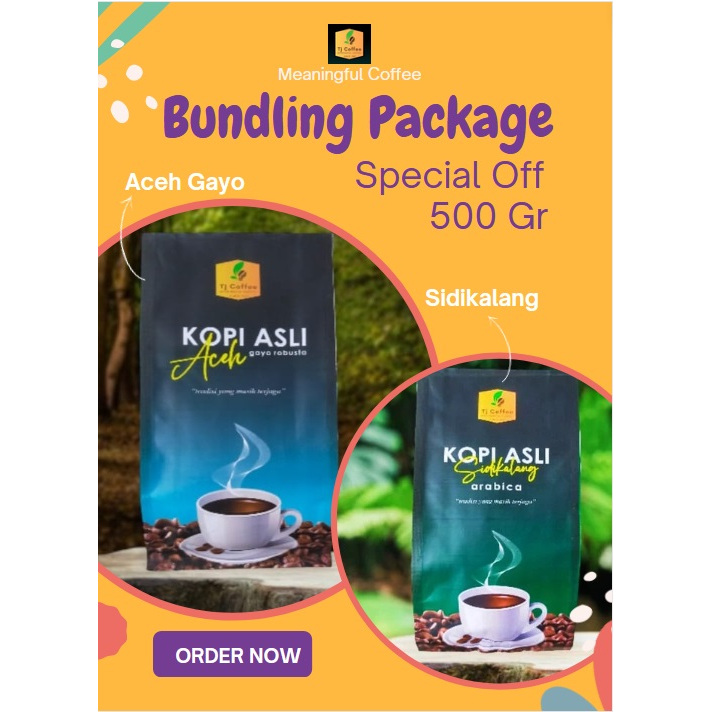 

Bundling 500 Gr Kopi Bubuk Aceh Gayo + Kopi Bubuk Sidikalang