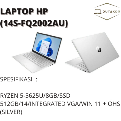 LAPTOP HP 14S-FQ2002AU (WARNA TRANSPARAN SILVER)
