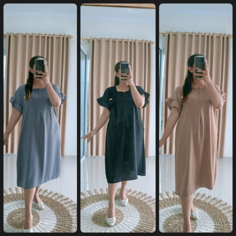 paket usaha 3pc daster nabila crinkle