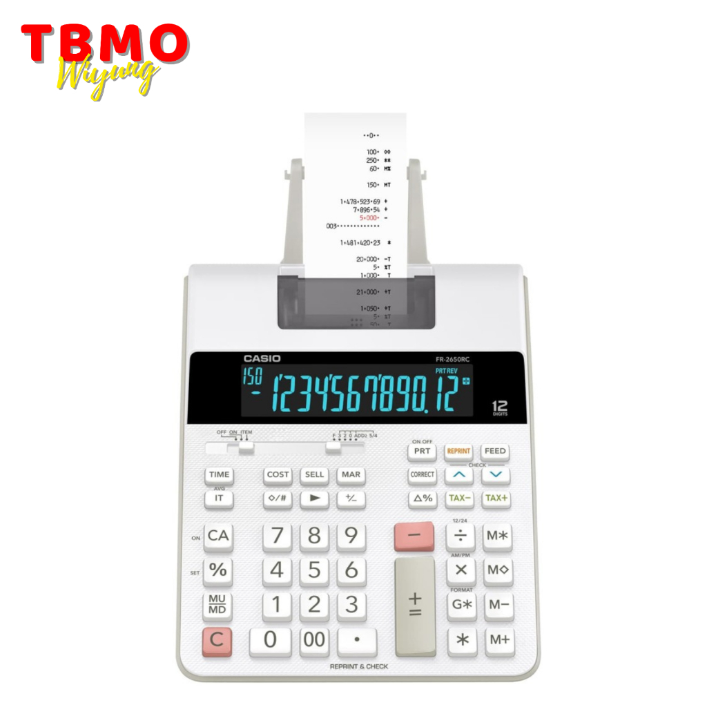 

Kalkulator Casio FR-2650RC Putih Kalkulator Cetak Kasir - 12 Digits