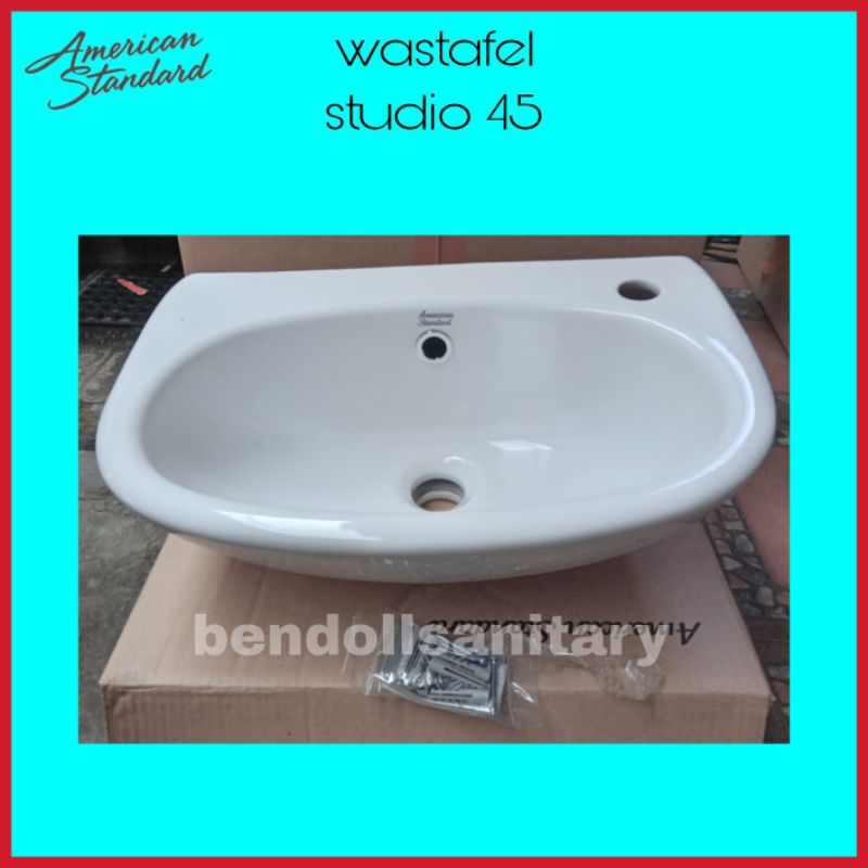 wastafel american standard studio 45 set lengkap/wastafel putih/washtafel studio 45