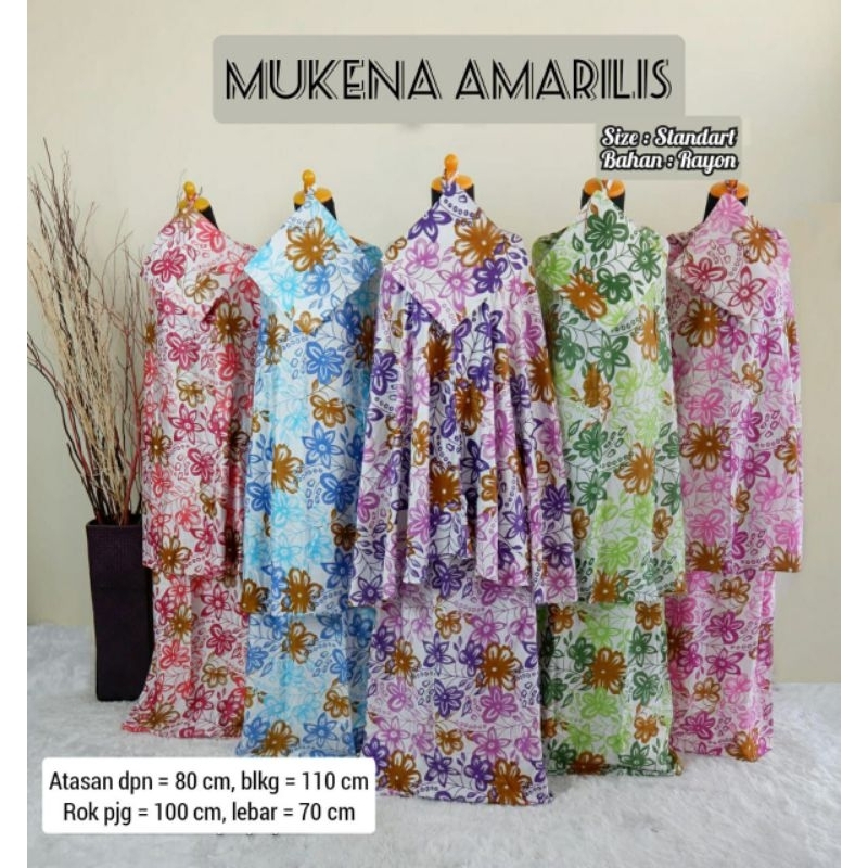 mukena amarilis rayon handprint