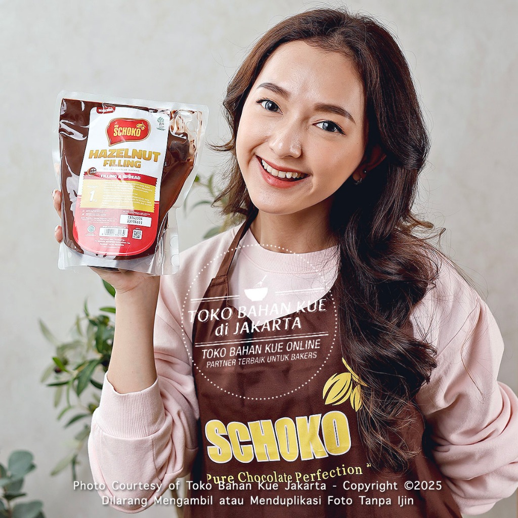 

Schoko Chocolate Filling HAZELNUT 1kg Selai Cokelat Rasa Kacang Premium Selai Oles dan Isian