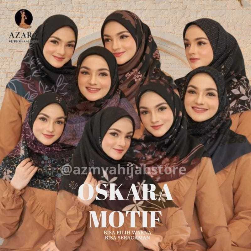 HIJAB AZZAHRA OSKARA MOTIF BUNGA TERBARU KEKINIAN