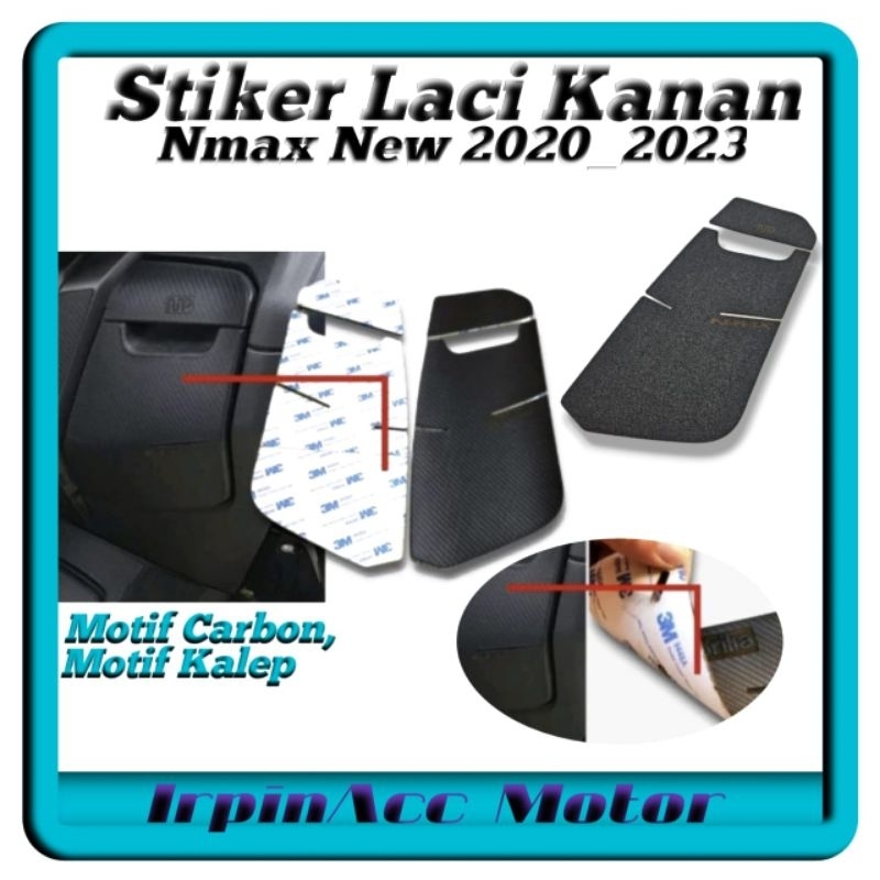 Stiker tutup laci Kanan NEW NMAX 2020 2021 2022 2023 Motif karbon Polos motopad27