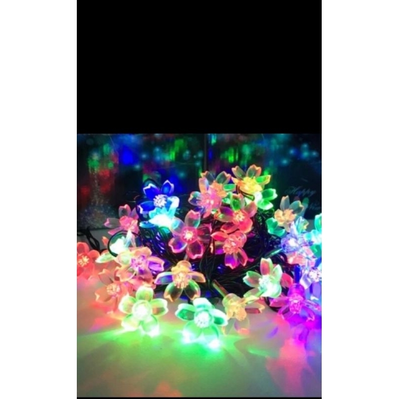 Lampu Natal Lampu Hias Natal Model Bunga Sakura + Musik