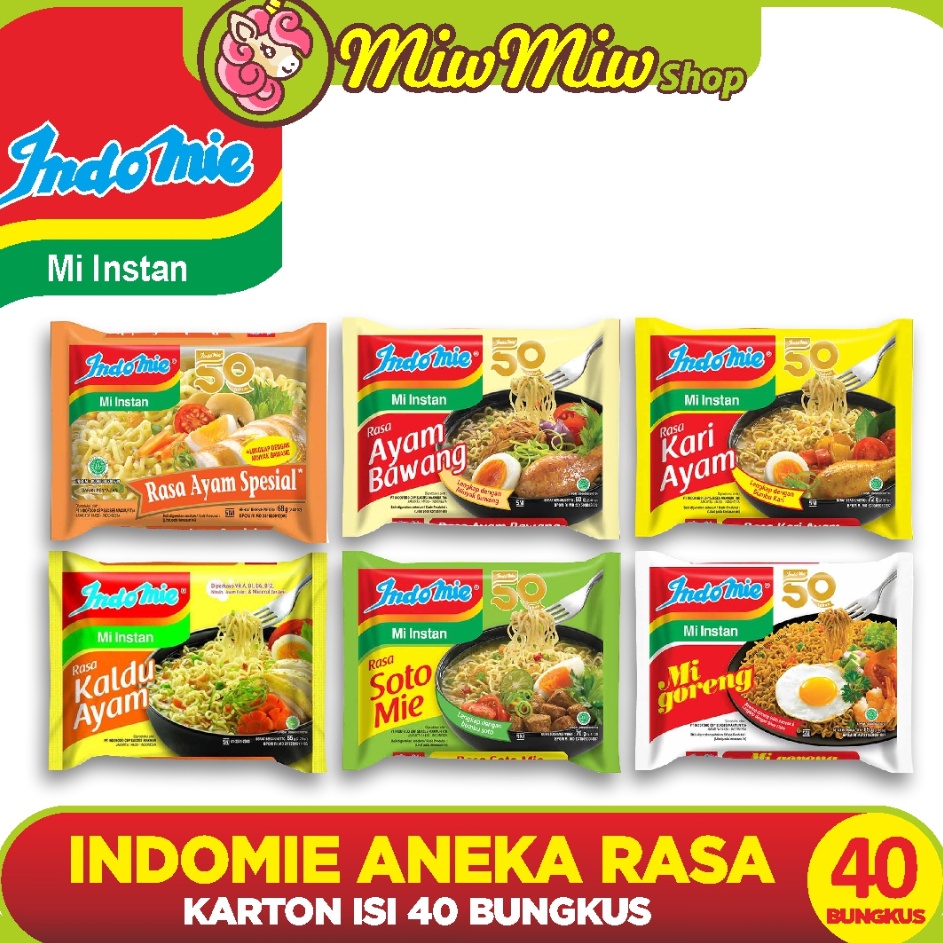 

SJXC6163 Terlaris INDOMIE - Mie Instant / Mi Instan (Grosir - Karton/ Dus isi 40 Bungkus)