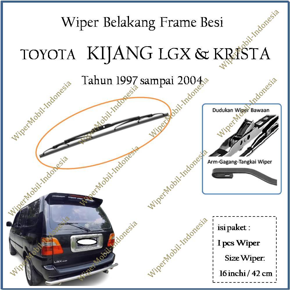 Wiper Belakang Toyota Kijang LGX LSX LX 1997 1998 19999 2000 20001 2002 2003 2004