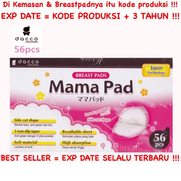 Terlaris.. Mamapad Breastpad isi 56 / 24 pcs 3D Side Cut Shape Dacco / Mama Pad Breast Pad Premium 6
