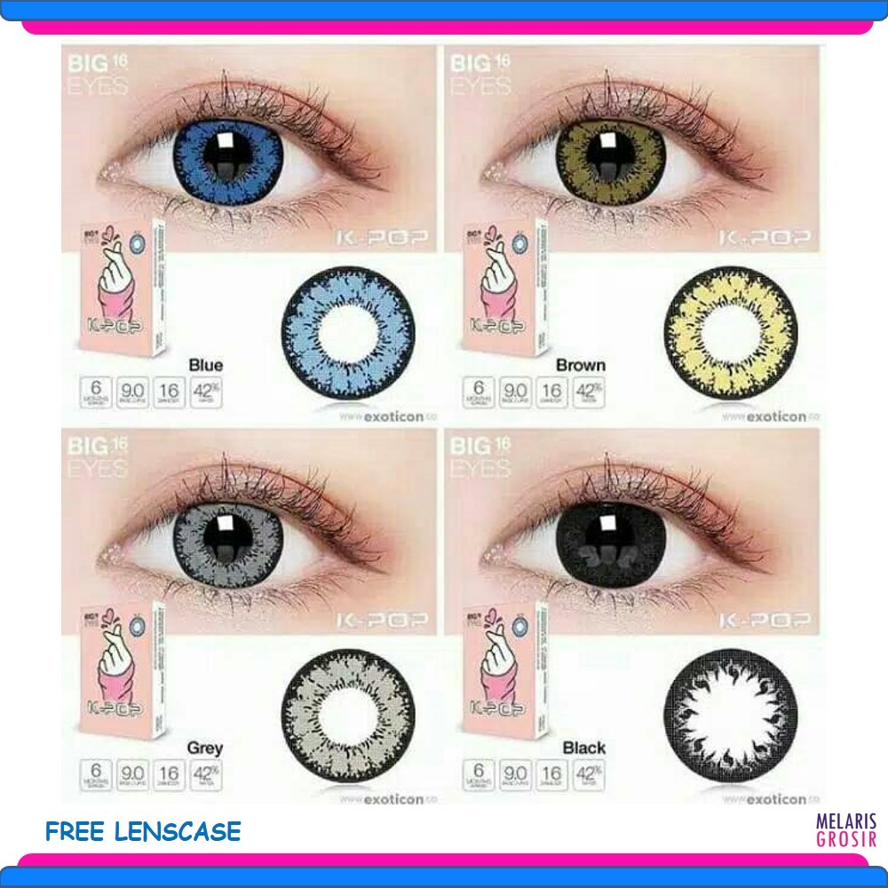 SOFTLENS X2 KPOP MINUS (-0.50 s/d -2.75) BY EXOTICON BIG EYES 16 MM