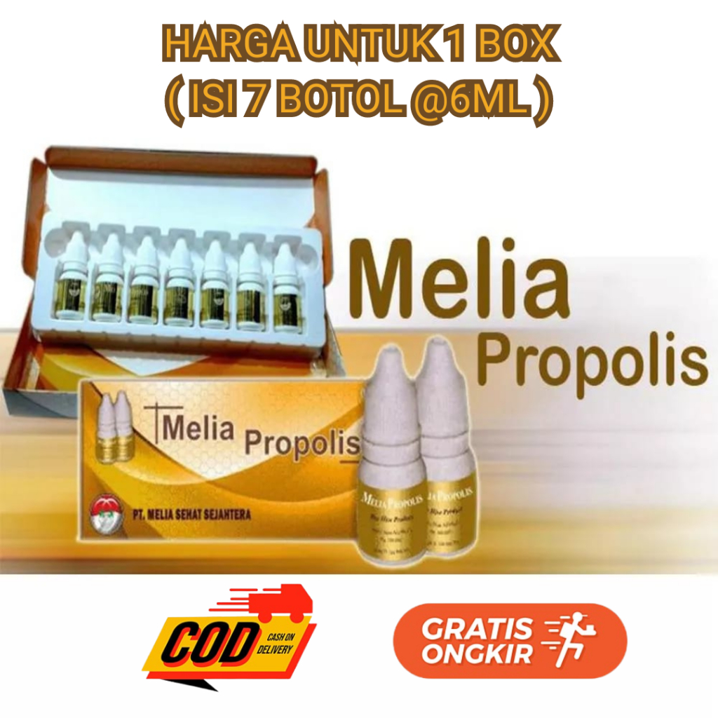 ⭐⭐⭐⭐⭐ ( 1 BOX ) Propolis Melia 6 ml Original member 1 box isi 7 Botol