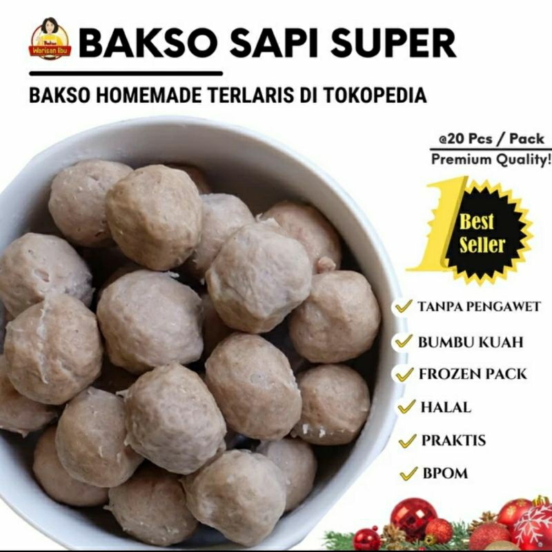 

Bakso sapi warisan Ibu isi 20 buah halus