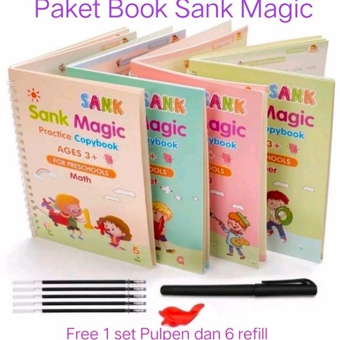 

Sal3 BOP SANK MAGIC BOOK 3D BUKU EDUKASI ANAK BELAJAR MENULIS UNTUK TK PAUD ANGKA & HURUF / BUKU AJAIB / MAGIC PRACTICE BOOK 1 SET ISI 4 BUKU + PEN + REFILL + HOLDER PENA Hari ini