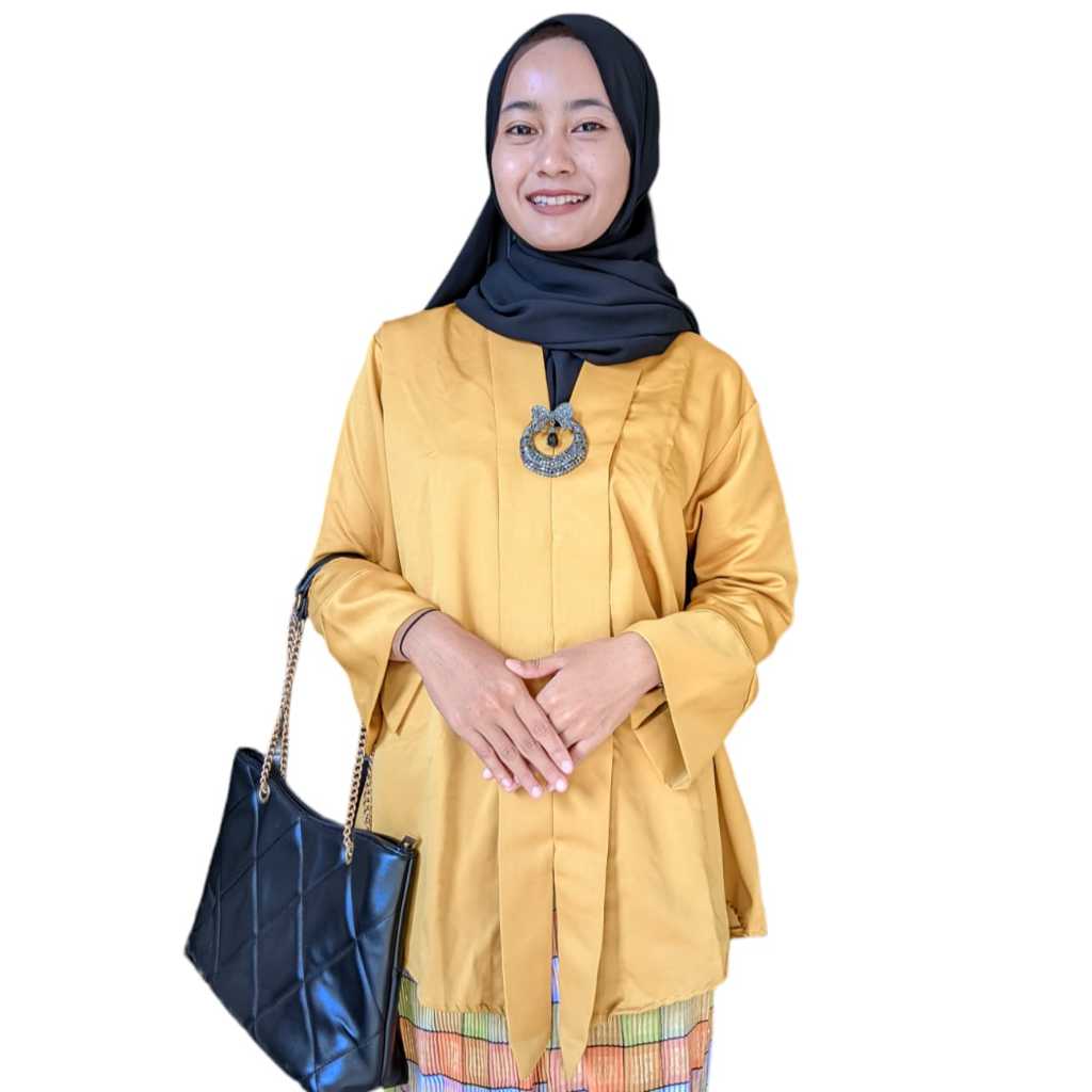 Kebaya Encim Bordir Warna Hijau Sage Tangan Panjang Motif Sahroni Sulam Padusi KEBAYA KUTUBARU