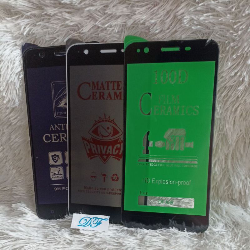 TG Anti gores Oppo A39 oppo A57 2017 Matte blue spy bening hitam gelap  full layar tidak pecah