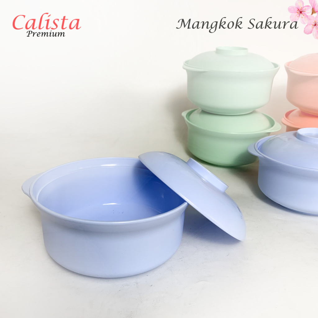 Mangkok Sakura Calista MCR | Mangkuk Makan Wadah Saji Plastik + Tutup HARGA SATUAN