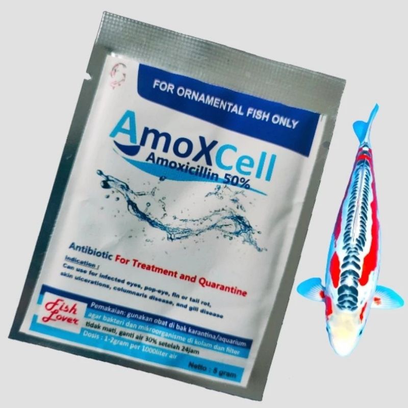 Amoxell  5gram obat kolam ikan koi dll