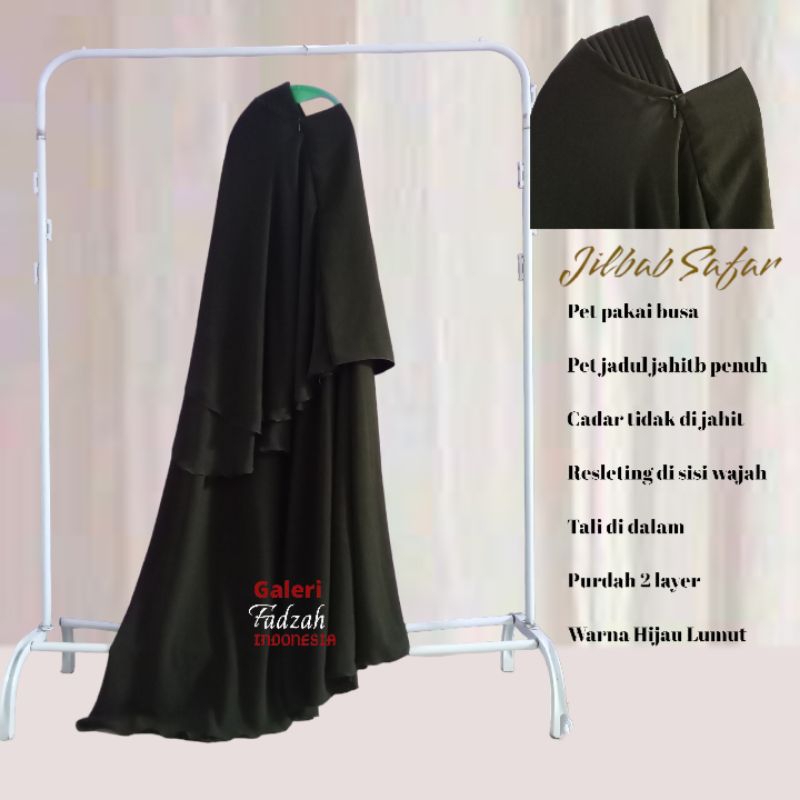 Khimar safar H LUMUT (cadar bawah mata tidak di jahit)