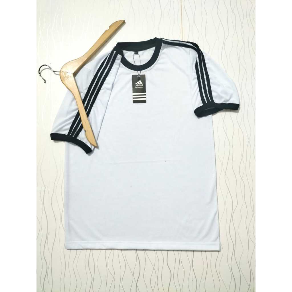 baju logo adidas pria warna putih