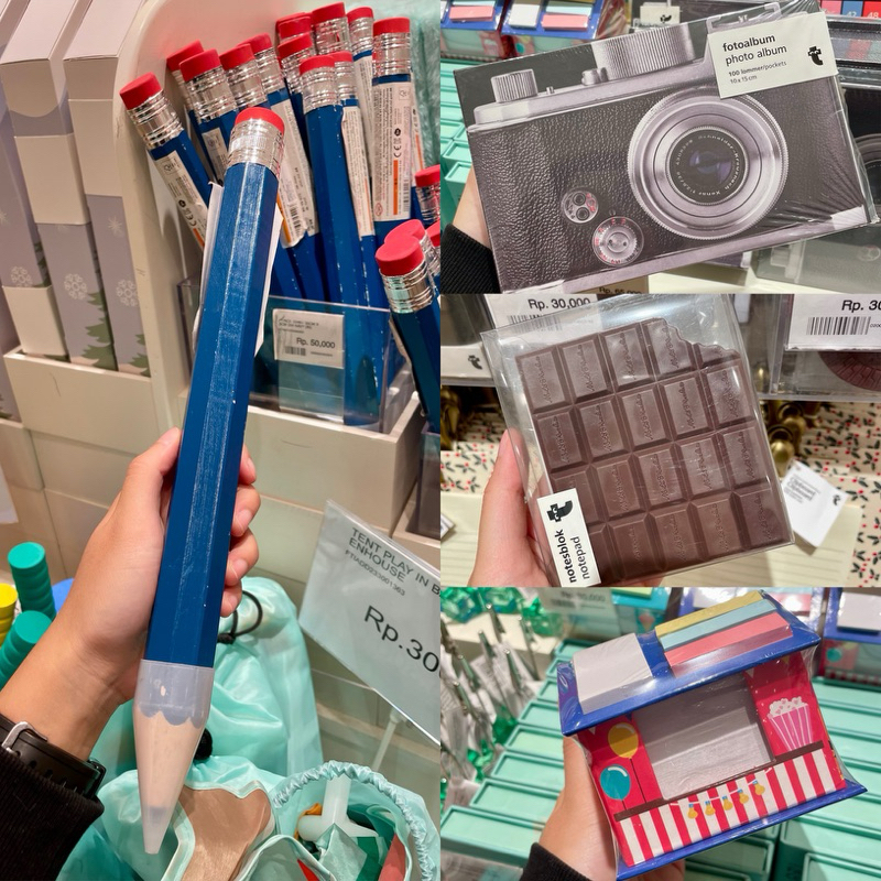 

[FLYING TIGER] Stationery | ATK (Big Pencil, Papan Tulis, Notes, Photo Album, Calligraphy Set, Gold, Planner, Board, Tape Dispenser, Chocolate Note, Biscuits Note)