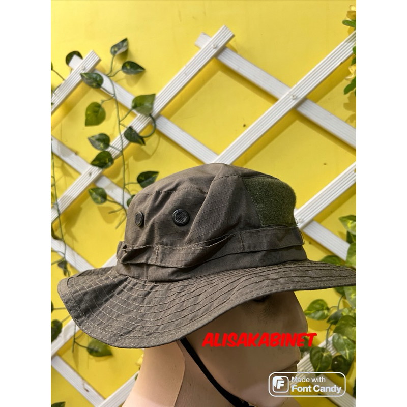 Topi Rimba Tactical Perekat Hijau Brimob