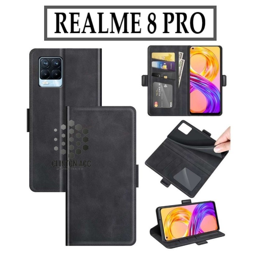 CASE HP REALME 8 PRO FLIP WALLET LEATHER DOMPET KULIT SOFTCASE PREMIUM FLIP COVER SARUNG BUKA TUTUP 