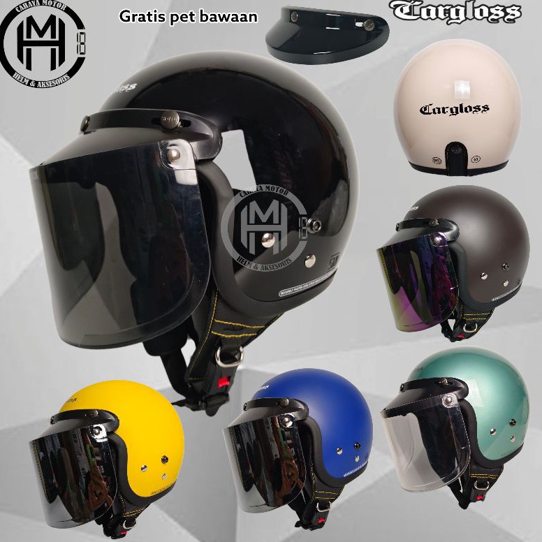 LANGSUNG ORDER HELM CARGLOSS CFM KACA DATAR/FLAT PAKET HEMAT ORIGINAL