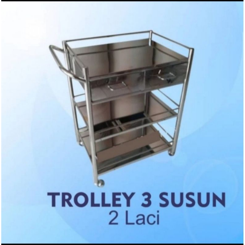 Trolly Rak 3 susun + laci