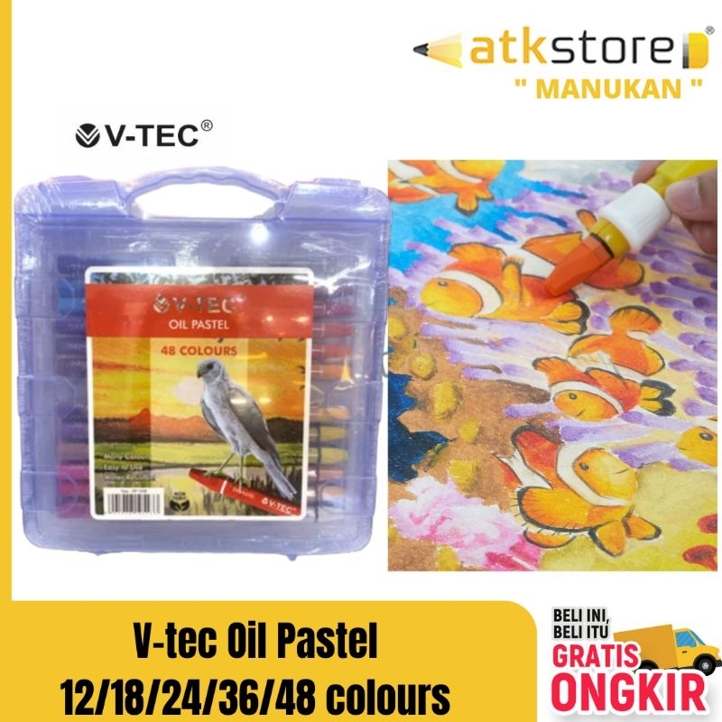 

V-tec Oil Pastel - Krayon warna tahan air 12 18 24 warna