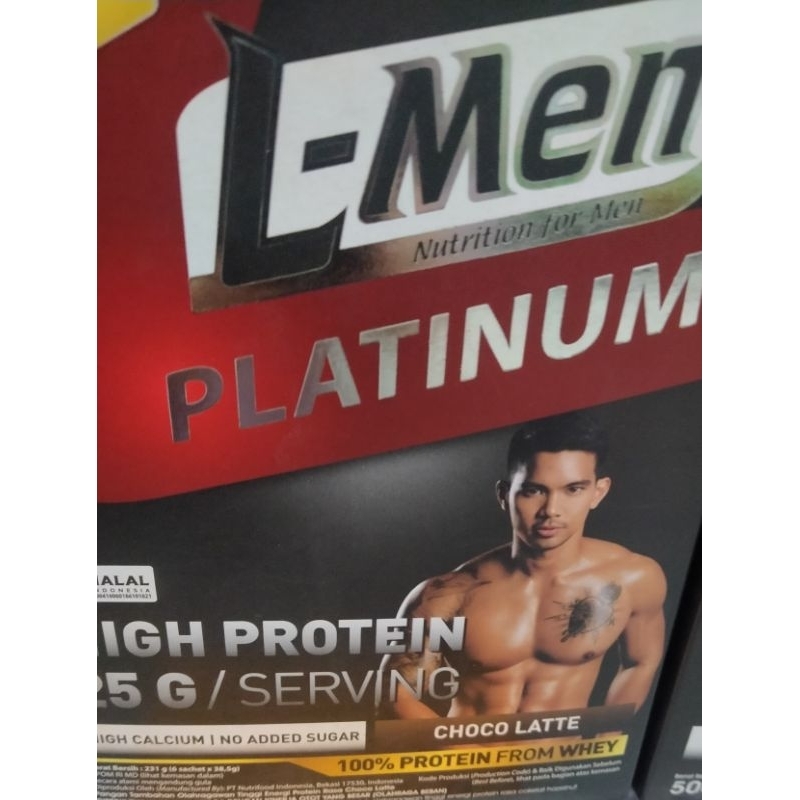 L-Men LMen Platinum High Protein Rasa Choco Latte 231 gr 6 Sachet