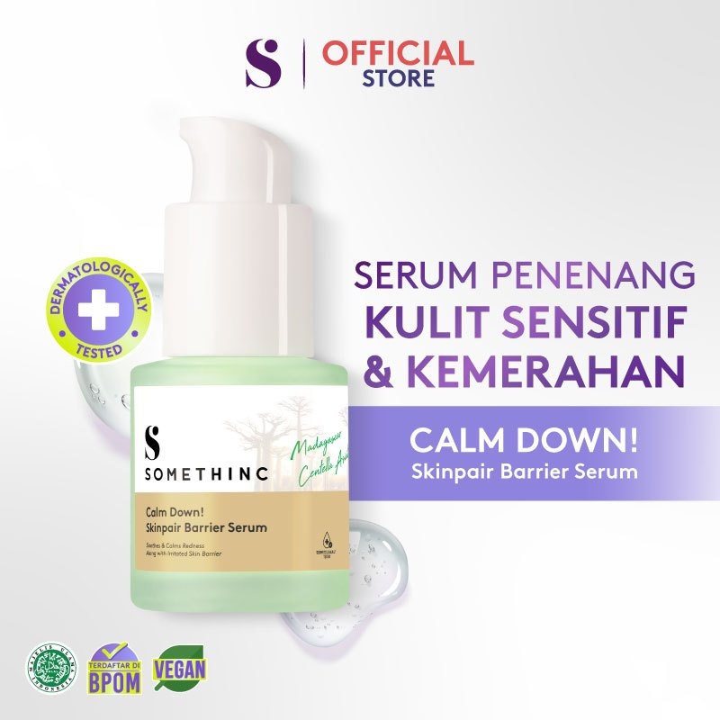 Somethinc Calm Down! Skinpair R-Cover Ampoule | Serum Skin Barrier | Serum Jerawat Somethinc Calm Do
