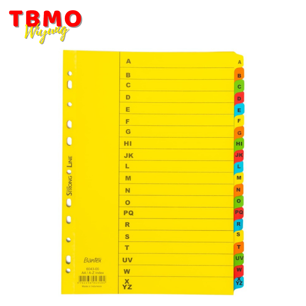

TBMO Bantex Cardboard Divider & Indexes A4 A-Z (20 Pages) 6043 00