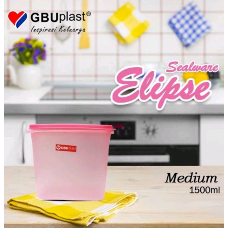GBU PLAST Toples Makanan Sealware Elipse Medium ukuran 1500ml / toples kue kering