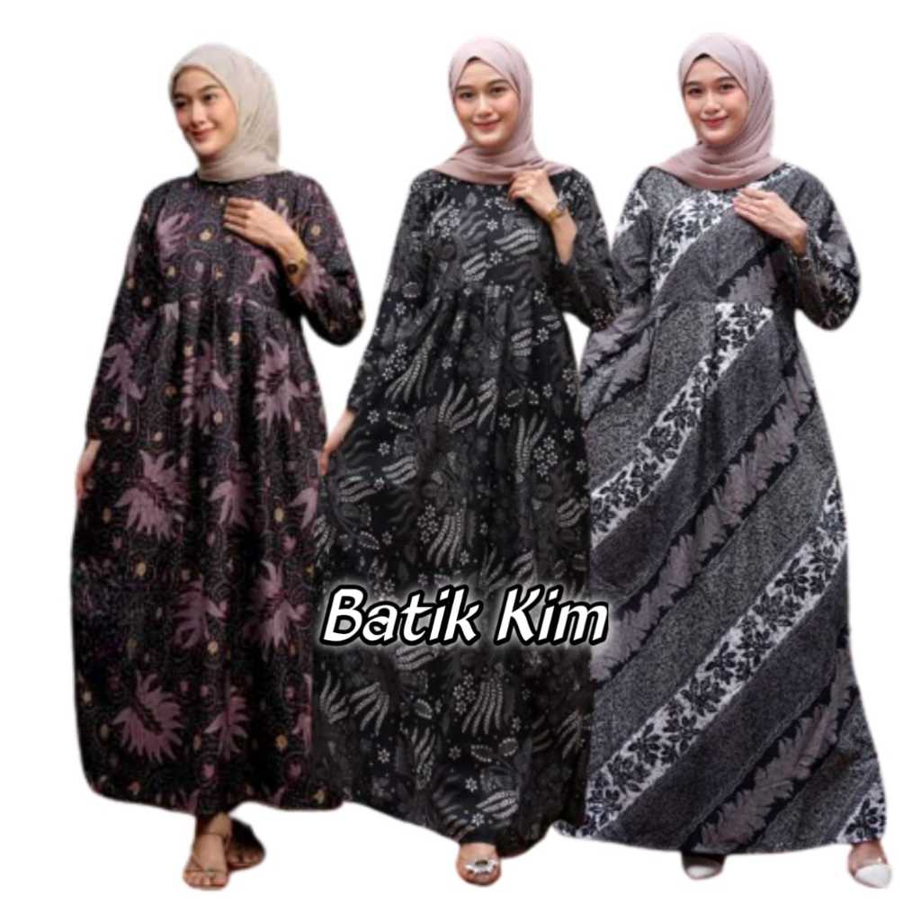 Gamis Terbaru Batik Wanita Jumbo Gamis Busui Motif Manggar Gamis Batik Pekalongan Gamis Batik Modern