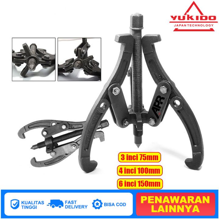 Treker 3 Kaki 3/4/6 Inch - Gear Puller 3 Jaw Tracker - TREKER - TRAKER - ALAT MELEPAS BEARING,alat p