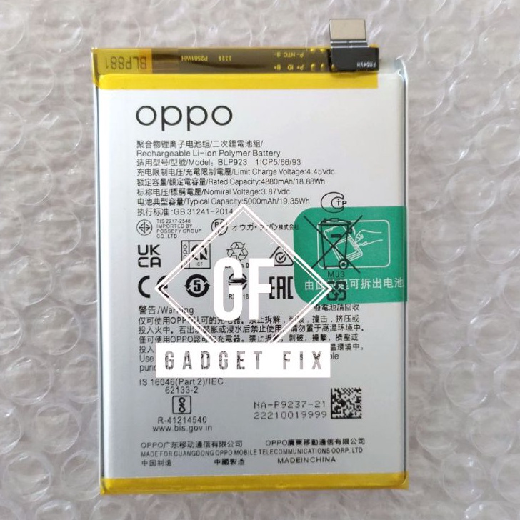 MODEL ZTO853 Baterai Batre Oppo BLP923 Original HP Oppo A77S CPH2473 Battery Batrei Tanam Opo A77S