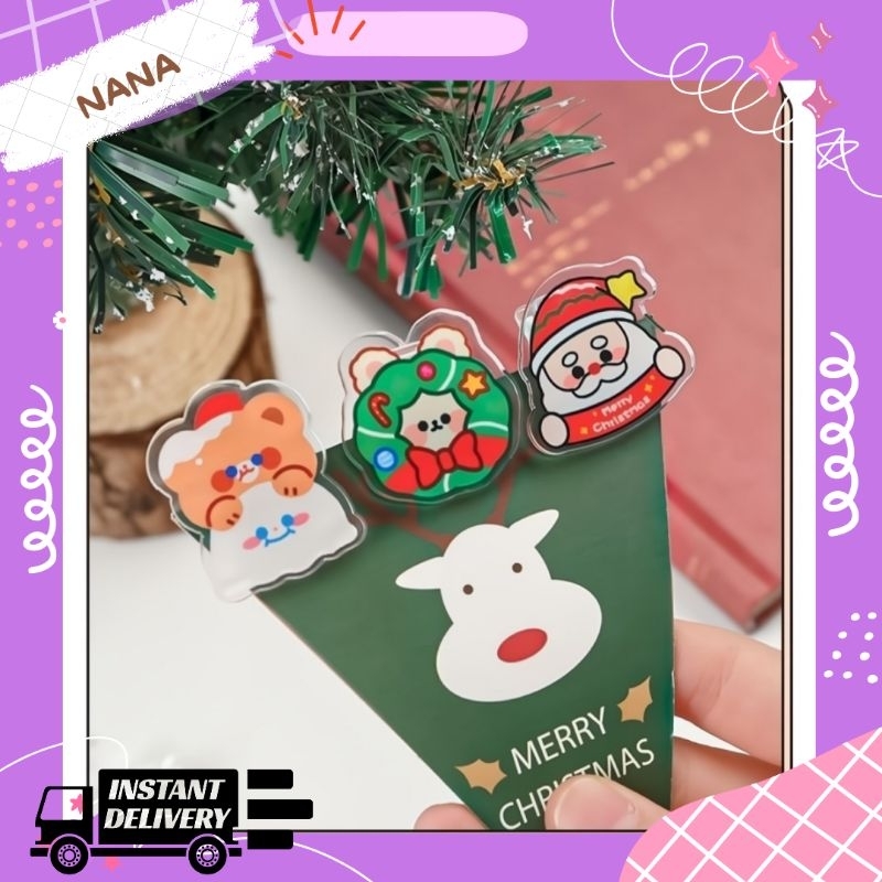 

PENJEPIT KERTAS AKRILIK AESTHETIC TEMA CHRISTMAS / PAPER KLIP KARAKTER SANTA SNOWMAN HN-07