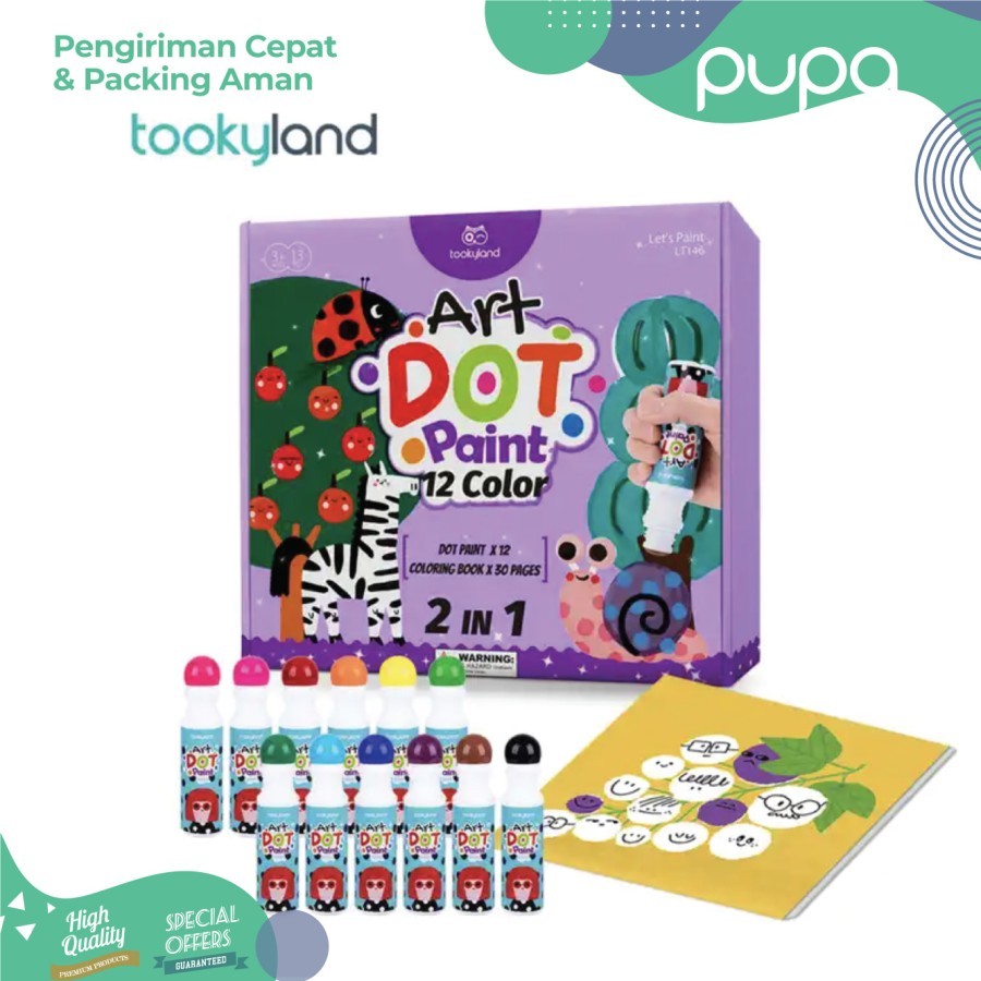 

Washable Dot Painting Kids 12 Colors / Spidol Edukasi Anak - TookyLand Washable Dot Painting kids Art Drawing Paint Set Craft Toys for Child