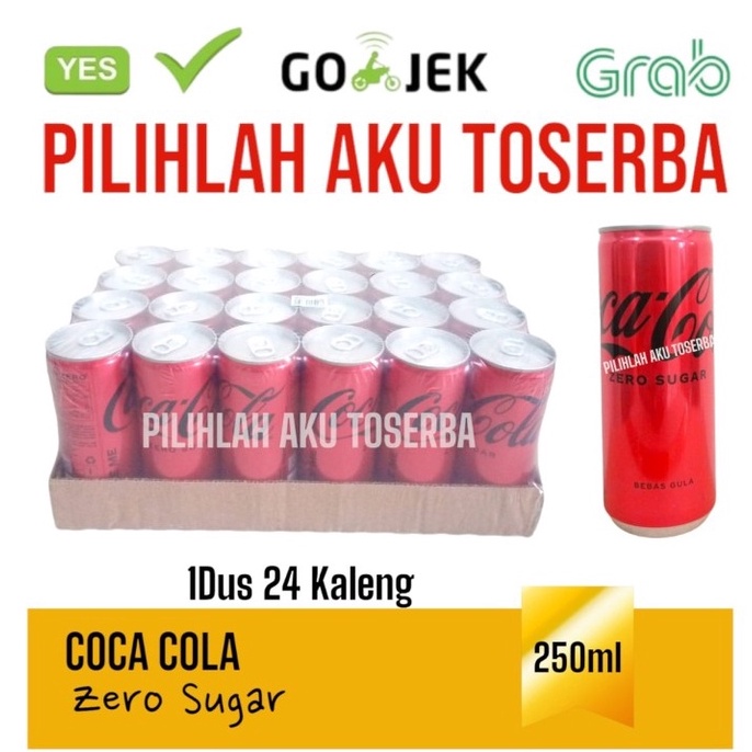

[℡H78$] Coca Cola ZERO SUGAR KALENG CAN 250 ml - ( HARGA 1 DUS ) Special Promo