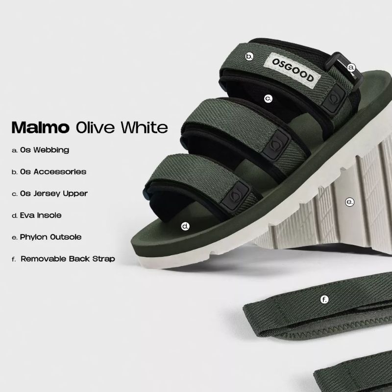 Malmo Olive White - Sandal Pria Original Osgood
